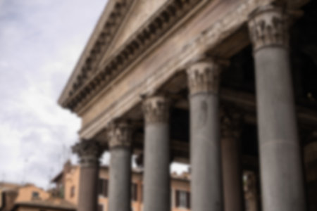 Blur Pantheon former Roman temple  now a church, in Rome, Italy.