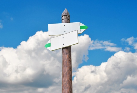 Tourist signs - sky background の写真素材