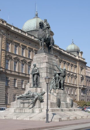 Monument to Grunwald Cracow, Krakow, Poland の写真素材