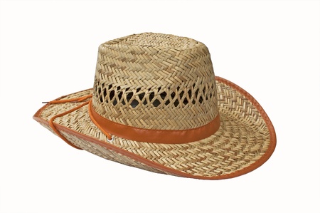 Straw hat - white background の写真素材