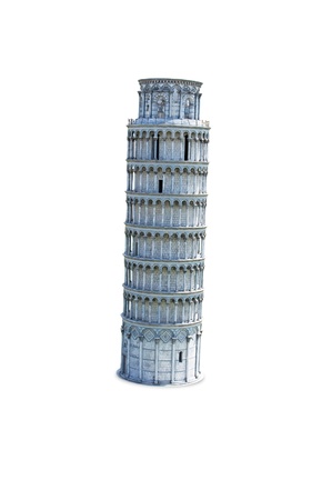 Leaning tower of pisa - white background の写真素材