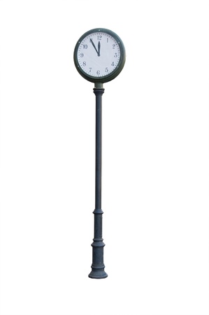 Street clock - white backgroundの写真素材