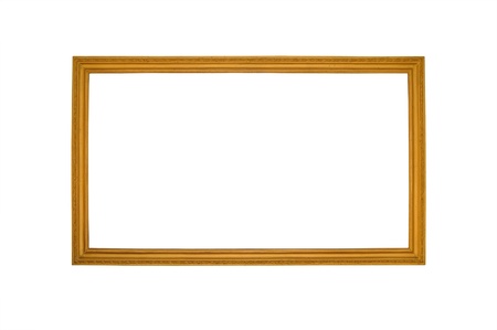 Old antique gold frame - white background の写真素材
