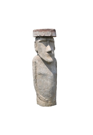 Moai statue - Easter Island - white background の写真素材