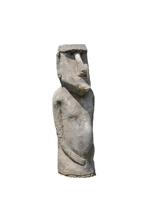 Moai statue - Easter Island - white background の写真素材