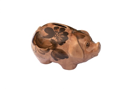 Piggy Bank - white background の写真素材