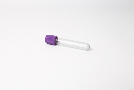 purple blood tube on white backgroundの写真素材