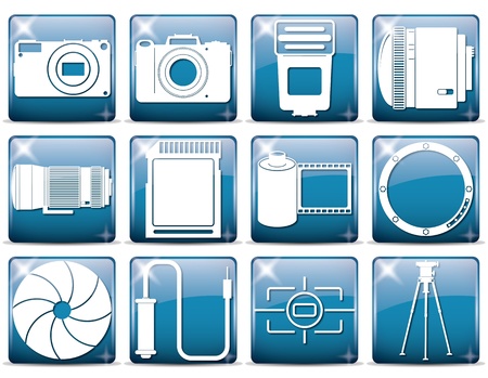 Set of simple photographic theme icons のイラスト素材