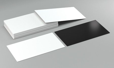 3d render of a visit cards on bright background. Perspective view.の写真素材
