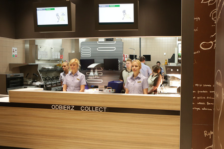 KRAKOW, POLAND - JANUARY 03, 2017, Opening Ceremony McDonald's at Grodzka Street, Old Town, Cracow.のeditorial素材