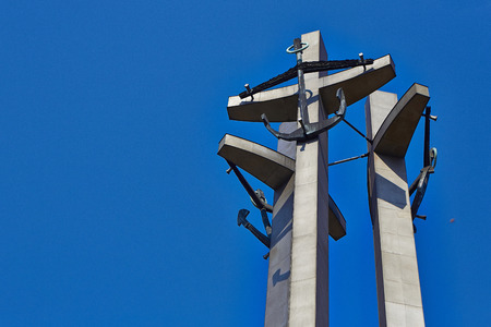 GDANSK, POLAND - SEPTEMBER 09, 2016, Stocznia Gdanska:  Monument to the fallen shipyard workersのeditorial素材