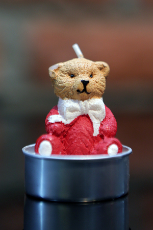Christmas decoration: Teddy bear candleの写真素材