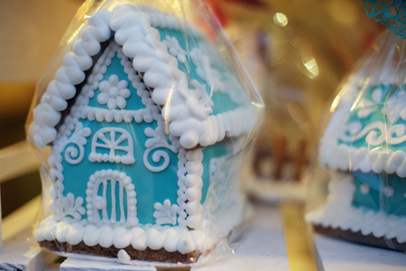 Christmas gingerbreads at christmas marketの写真素材