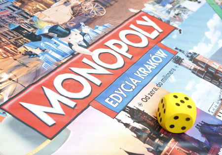 KRAKOW, POLAND - NOVEMBER 07, 2015: First run Monopoly Edition Cracow Krakow at shopping center Bonarka City Centerのeditorial素材