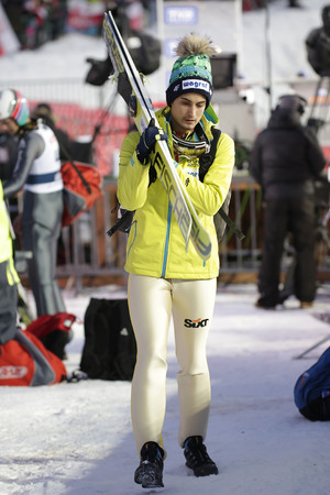 ZAKOPANE, POLAND - JANUARY 22, 2016: FIS Ski Jumping World Cup in Zakopane o/p Maciej Kot POLのeditorial素材