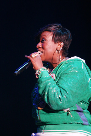 KRAKOW, POLAND - AUGUST 23, 2008: Coke Live Festival, o/p Missy Elliottのeditorial素材