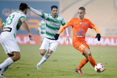 NIECIECZA, POLAND - FEBRUARY 17, 2017: Polish Premier Football League Termalica Bruk-Bet Nieciecza - Lechia Gdansk o/p  Vlastimir Jovanovicのeditorial素材