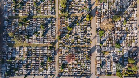 Cemetery in Olkusz, Poland - aerial viewの写真素材