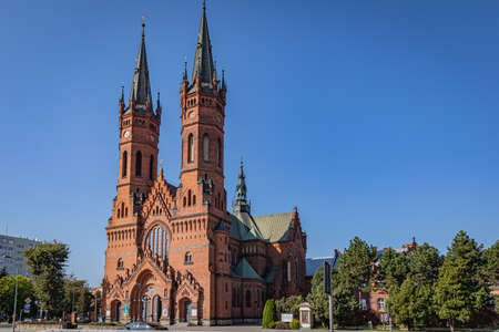 TARNOW, POLAND - OCTOBER 09, 2021: Polish city in Malopolska often called "Pearl of Polish Renaissance". Europe's most beautiful town according CNN. o / p Church of the Holy Familyのeditorial素材