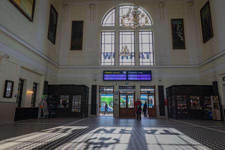 TARNOW, POLAND - OCTOBER 09, 2021: Polish city in Lesser Poland often called "Pearl of Polish Renaissance". o / p railway stationのeditorial素材