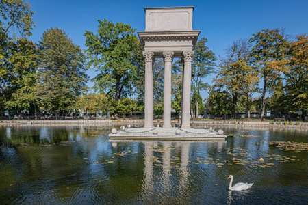 TARNOW, POLAND - OCTOBER 10, 2021: Polish city in Malopolska often called "Pearl of Polish Renaissance". Europe's most beautiful town according CNN. o / p Jozef Bem mausoleum in Park Strzeleckiのeditorial素材