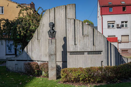TARNOW, POLAND - OCTOBER 09, 2021: Polish city in Malopolska often called "Pearl of Polish Renaissance". Europe's most beautiful town according CNN. o / p Sandor Petofi monumentのeditorial素材