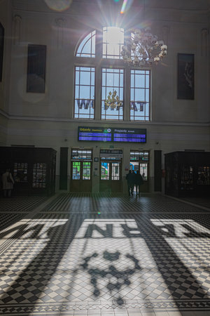 TARNOW, POLAND - OCTOBER 09, 2021: Polish city in Lesser Poland often called "Pearl of Polish Renaissance". o / p railway stationのeditorial素材