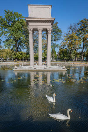 TARNOW, POLAND - OCTOBER 10, 2021: Polish city in Malopolska often called "Pearl of Polish Renaissance". Europe's most beautiful town according CNN. o / p Jozef Bem mausoleum in Park Strzeleckiのeditorial素材
