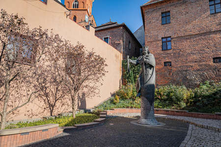 TARNOW, POLAND - OCTOBER 09, 2021: Polish city in Malopolska often called "Pearl of Polish Renaissance". Europe's most beautiful town according CNN. o / p Wladyslaw Lokietek monumentのeditorial素材
