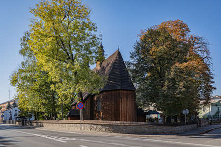 TARNOW, POLAND - OCTOBER 09, 2021: Polish city in Malopolska often called "Pearl of Polish Renaissance". Europe's most beautiful town according CNN. o / p Church of Our Lady of the Scapularのeditorial素材