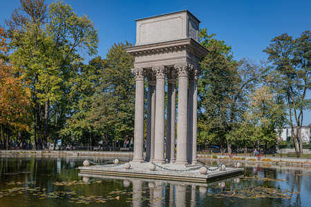 TARNOW, POLAND - OCTOBER 10, 2021: Polish city in Malopolska often called "Pearl of Polish Renaissance". Europe's most beautiful town according CNN. o / p Jozef Bem mausoleum in Park Strzeleckiのeditorial素材