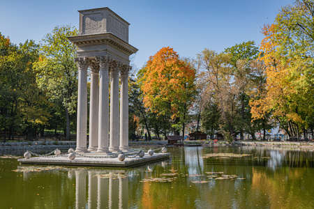 TARNOW, POLAND - OCTOBER 10, 2021: Polish city in Malopolska often called "Pearl of Polish Renaissance". Europe's most beautiful town according CNN. o / p Jozef Bem mausoleum in Park Strzeleckiのeditorial素材