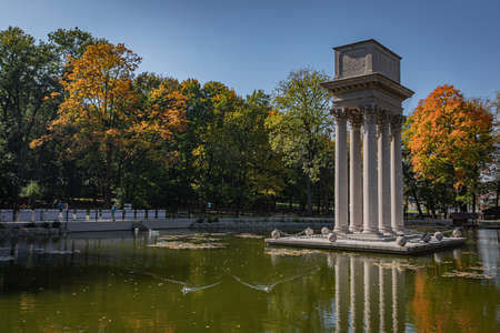 TARNOW, POLAND - OCTOBER 10, 2021: Polish city in Malopolska often called "Pearl of Polish Renaissance". Europe's most beautiful town according CNN. o / p Jozef Bem mausoleum in Park Strzeleckiのeditorial素材