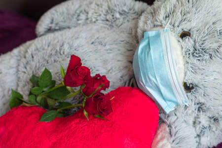 valentines day in pandemic timeの写真素材