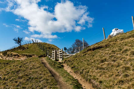 Peak District England, Trip back from Losehill Pike to the town of Hope Valeyの写真素材