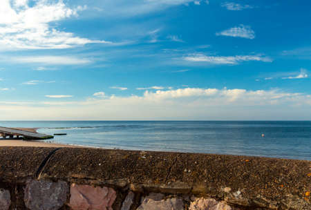 Exmouth Beach at low tide in the morningの写真素材