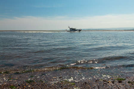 floating boats on the sea in Exmouth, Englandの写真素材