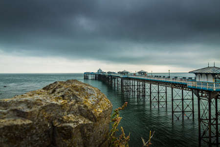 Llandudno pier in Wales during the morning ,United Kingdonの写真素材