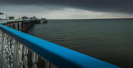 Llandudno pier in Wales during the morning ,United Kingdonの写真素材