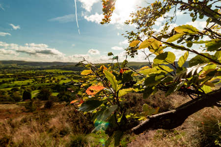 Walking in Mam Tor hill, National Park Peak District in UK, autumn 2021.の写真素材