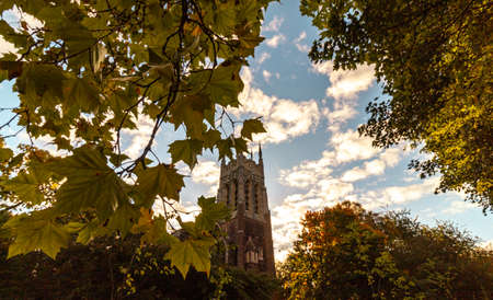 Stapenhill Woodland St Peters Church, Burton on Trent UK, autumn 2021.の写真素材