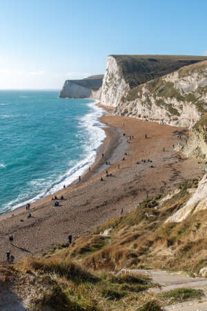 Beach on Durdle Door in UK Dorset 26/02/2022の写真素材