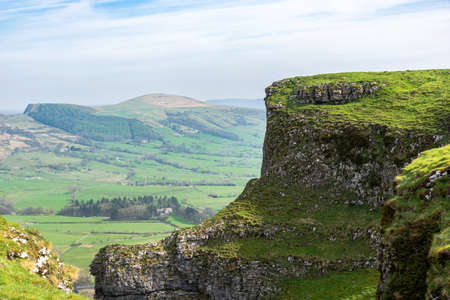 Winnats Pass in Peak District National Park in England ,April 2022.