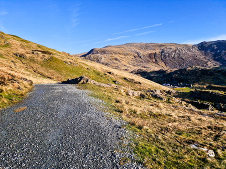 Conquering Snowdon: A Journey to the Summit of Wales' Highest Peak, Exploring Breathtaking Scenery, and Legendary Tales Through the Serene Trails of Snowdonia National Parkの写真素材