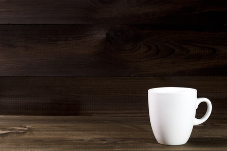 coffee cup on wooden tableの写真素材