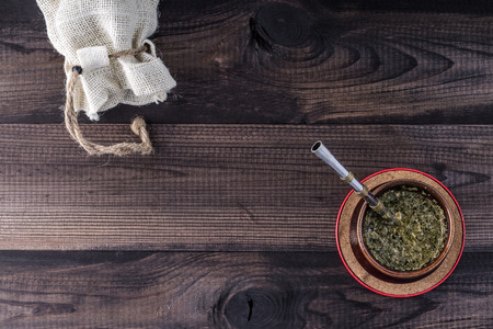 Yerba mate in ceramic matero