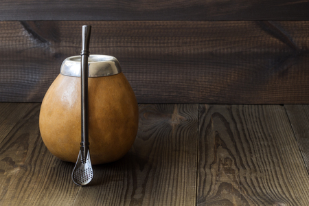 yerba mate, traditional south american drink with accesoriesの写真素材