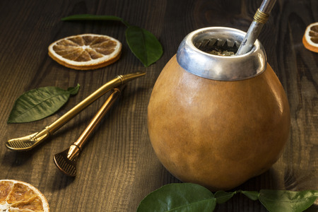 yerba mate, traditional south american drinkの写真素材