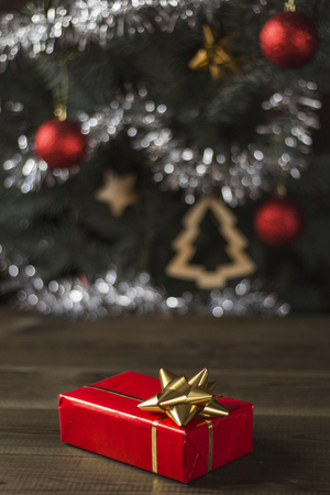 Christmas gifts under Christmas treeの写真素材