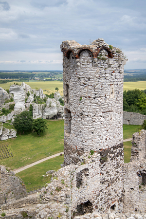 Ogrodzieniec castle, medieval castle ruins in Silesia, Poland.のeditorial素材